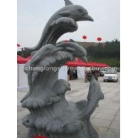 海豚、动物石雕