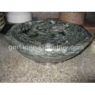 山水綠八角碗盆（側(cè)面）