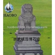 石獅子　北京獅　園林雕刻　