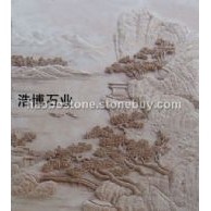 沙巖雕刻　浮雕　石雕　牌匾　山水雕刻