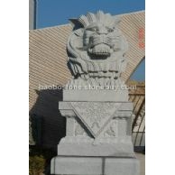 石獅子　北京獅　園林雕刻　