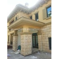 黄木纹干挂板及蘑菇石案例