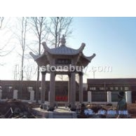景觀 園林 石雕 涼亭 六角亭 石亭 景觀