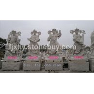 石雕 寺廟 佛像 四大天王 石材 沙彌