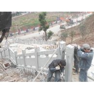 青石栏杆安装施工