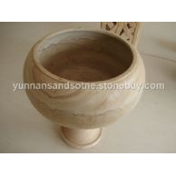 黄砂岩花钵