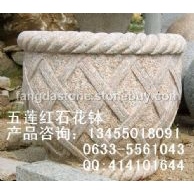 五莲红石花盆加工