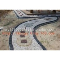 天然彩色鹅卵石户外拼画