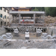 芝麻黑五龙石雕堵