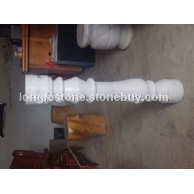 广西白天然大理石栏杆 批发汉白玉栏杆 圆头12X12X80异形栏杆