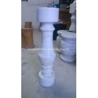 广西白天然大理石栏杆 天然广西白别墅栏杆 圆头15X15X60栏杆