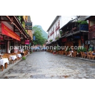 青石自然面铺装效果