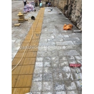 青石板工地现场铺装