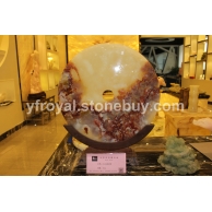 玉石工藝品，大尺寸紅花冰玉平安扣