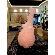 玉石工藝品-玉石雕件-粉紫玉雕件-蘭花琵琶琴