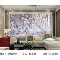 3D仿玉雕電視背景墻