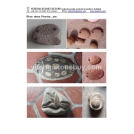 自然卵石動物雕刻