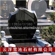 黑色出口墓碑石材，俄罗斯碑，天然山西黑花岗岩墓碑石