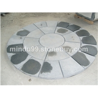 G654芝麻黑花岗岩拼圆