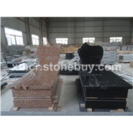 枫叶红与山西黑 墓碑