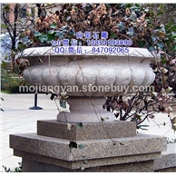 石雕花盆、石雕花钵、黄锈石花盆、黄金麻花盆、大理石花盆、别墅景观花钵、园林石材花盆、石材雕刻花盆