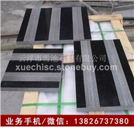 天然黑石山西黑拉沟面 黑色花岗岩拉槽