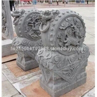 青石仿古門墩 抱鼓
