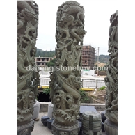 寺庙石雕龙柱 天然青石雕刻 转运抱龙柱 图腾柱 福建石雕龙柱厂家