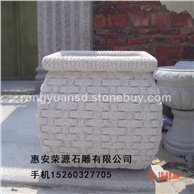 成品花钵/惠安雕刻/花钵花盆/石雕花钵/黄锈石花盆