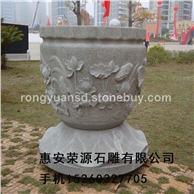 订做石花钵/酒店花盆/园林花钵/黄锈石花钵