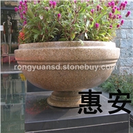 供应石花钵/莲花瓣花钵/园林花钵/仿古花钵黄锈石花钵/