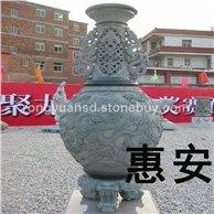 园林古建 仿古石花钵 成品花钵花盆 景观石花钵 园林石花盆 黄锈石花钵