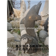 订做景观石雕鱼 水动物雕塑 喷水鱼雕塑