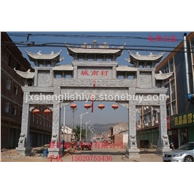 三门七楼石牌楼石雕大门