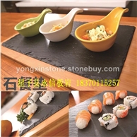 板巖餐墊 熱賣歐式酒店芝士板巖餐盤 西餐墊 石板餐盤墊 石頭水果牛排盤子 3