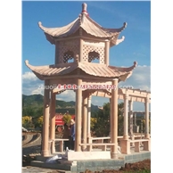石头亭子，石雕亭子雕塑