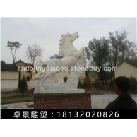 奔马石雕，汉白玉奔马雕塑