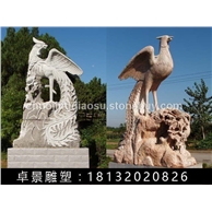 凤凰石雕，晚霞红凤凰石雕