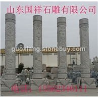 石雕龙柱 园林龙柱 仿古石雕盘龙柱 大型公司园林盘龙柱