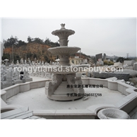供應石雕跌水盆 噴水池 黃銹石水缽 園林水景 石雕噴泉