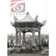 石雕仿古六角凉亭 花岗岩凉亭 单层石亭 园林景观 双层凉亭  户外石亭