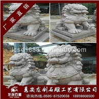 石雕北京狮 芝麻白北方狮子 白石京狮雕塑