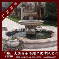 白石水缽 戶外景觀噴水池  歐式雙層水缽