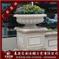 花崗巖花缽 庭院石材花盆 石雕花缽廠家
