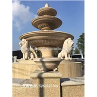 黃銹石噴泉 石雕噴水池園林雕刻，動物 人物石雕 噴水池 花缽欄桿 花崗巖石材雕塑