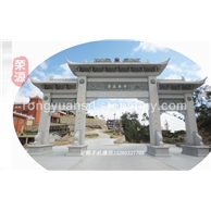 石雕三门牌坊 花岗岩门牌坊 标志性门牌坊  石牌楼