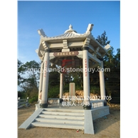 石雕仿古六角涼亭 花崗巖涼亭 單層石亭 園林景觀 雙層涼亭  戶外石亭
