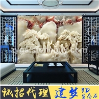 岗石仿玉雕背景墙 全国招募代理 图案超逼真