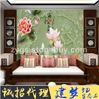 人造石仿玉雕背景墙 岗石电视墙 招代理