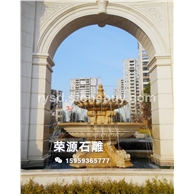 石雕黄锈喷泉花岗岩喷泉